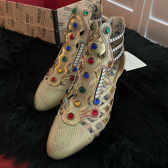 Gucci Python Multicolor Gem Booties - Picture 2 of 10
